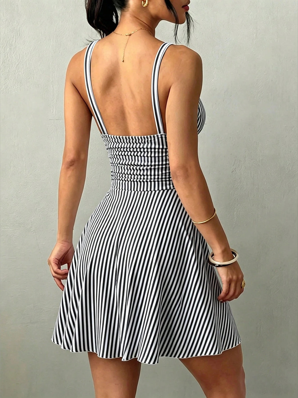 Skater Mini Dress — Black & White