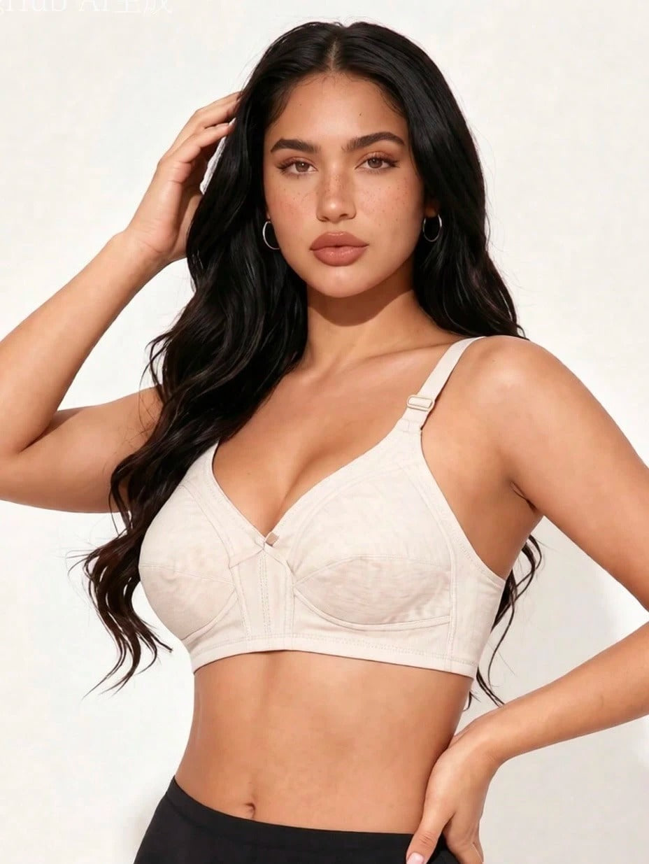 Soft Full-Coverage Bra — Nude