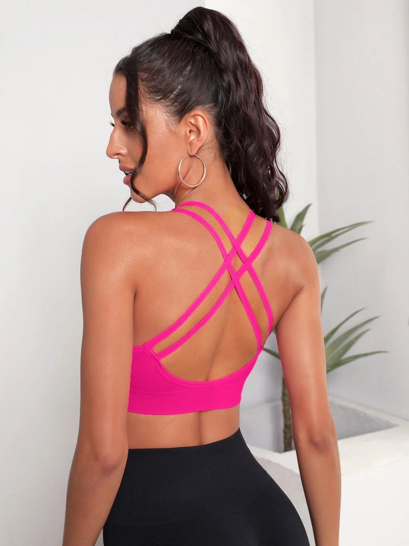 Soft-Support Sports Bra — Hot Pink