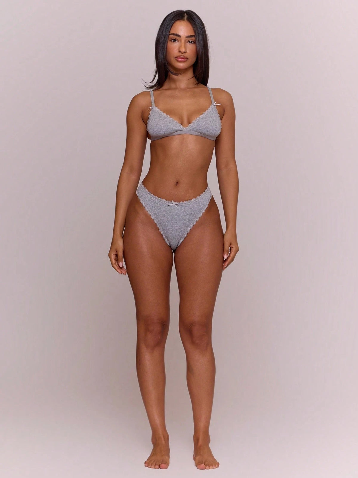 Soft Jersey Triangle Bralette — Grey