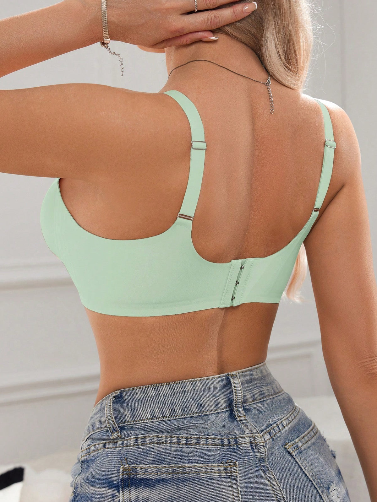 Seamless Soft-Cup Bra — Mint