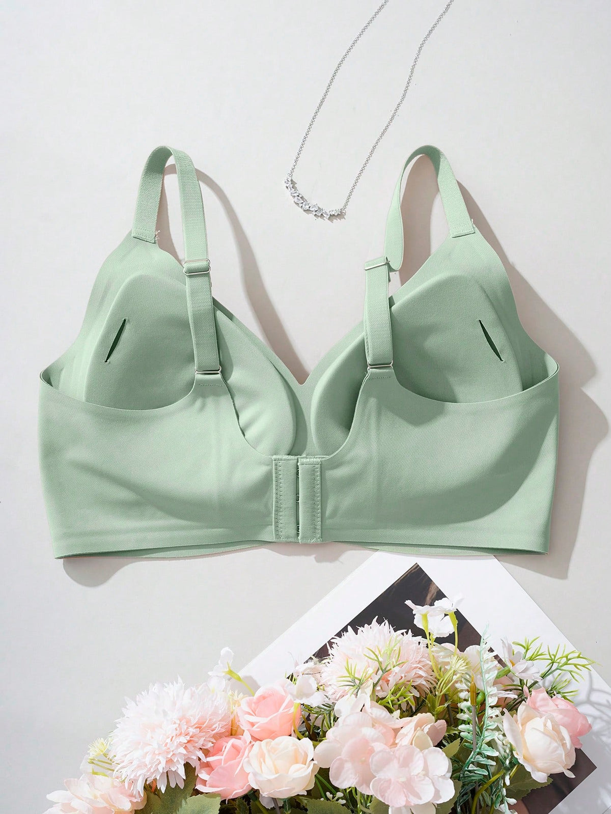 Seamless Soft-Cup Bra — Mint