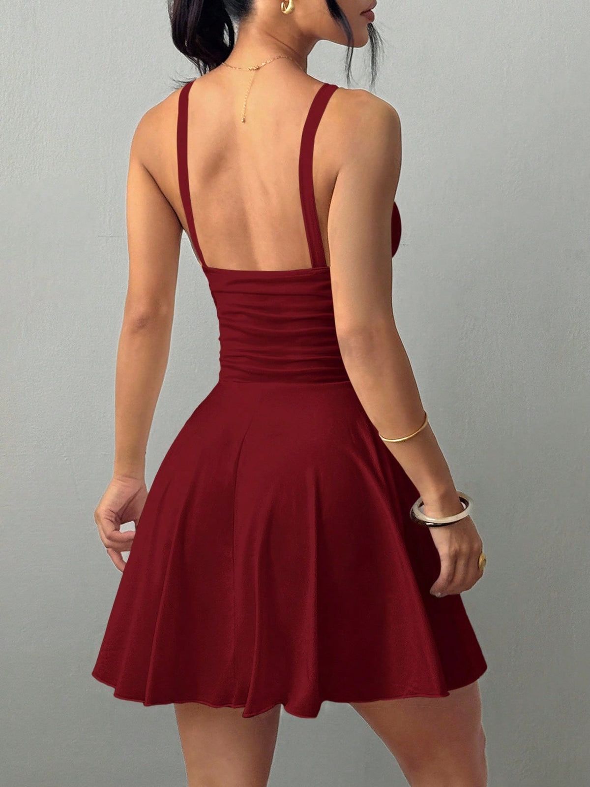 Skater Mini Dress — Red