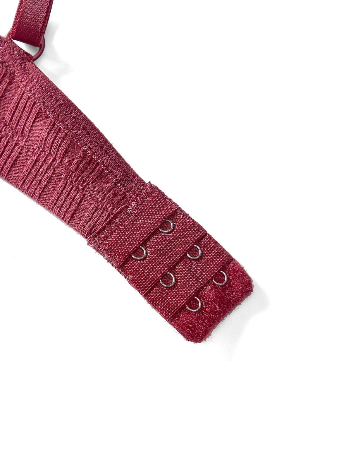 Ribbed Triangle Wireless Bra — Burgundy