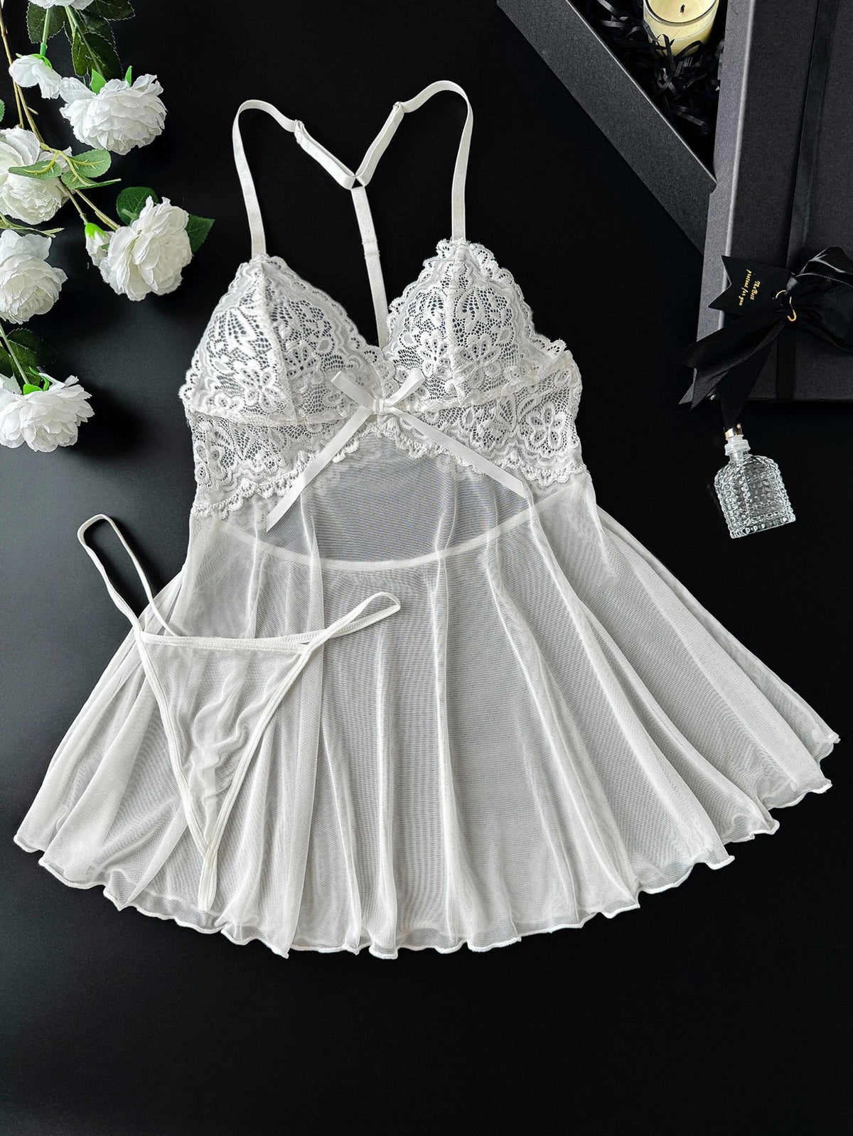 Lace Chemise Slip — White