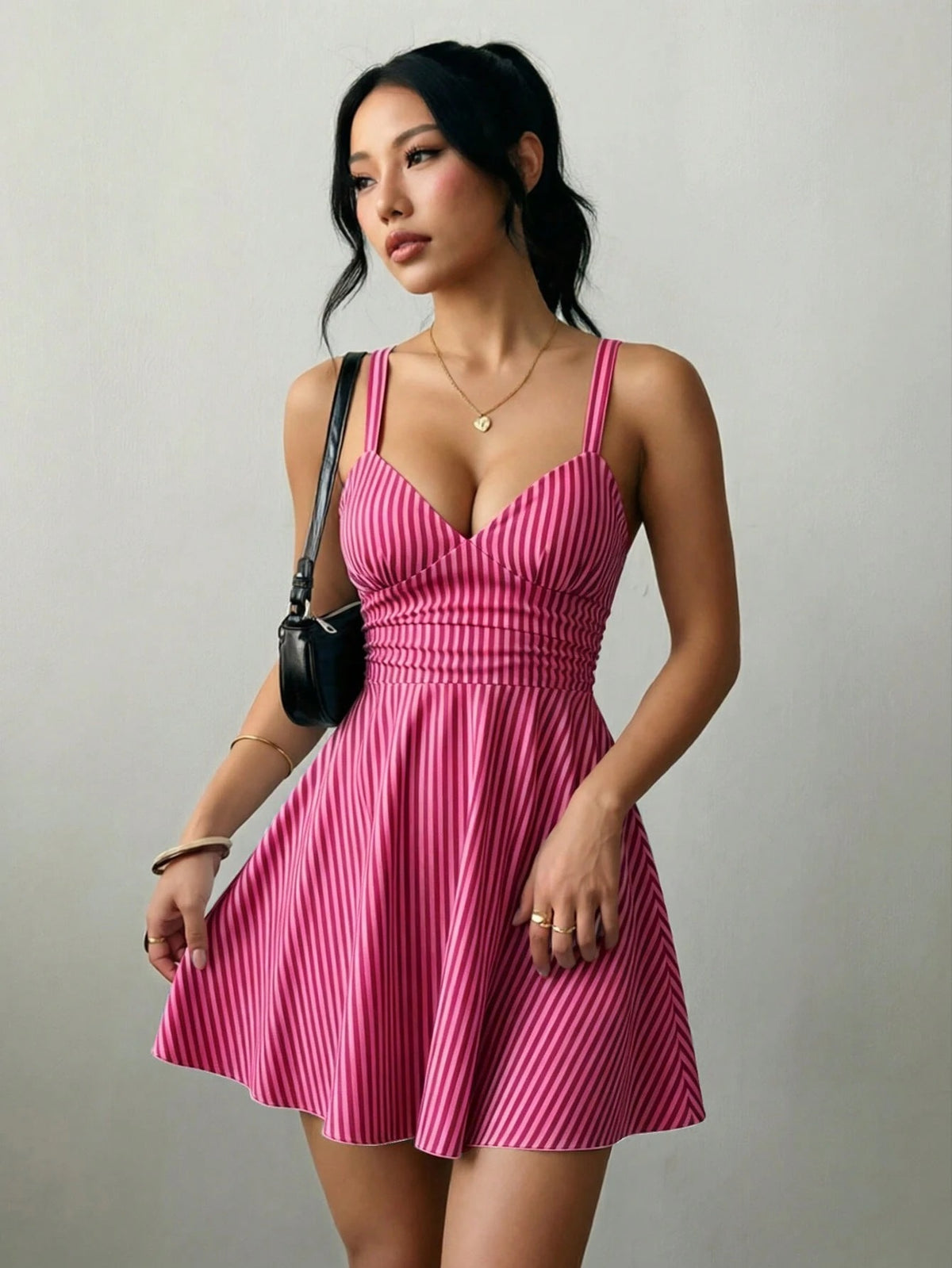 Skater Mini Dress — Pink