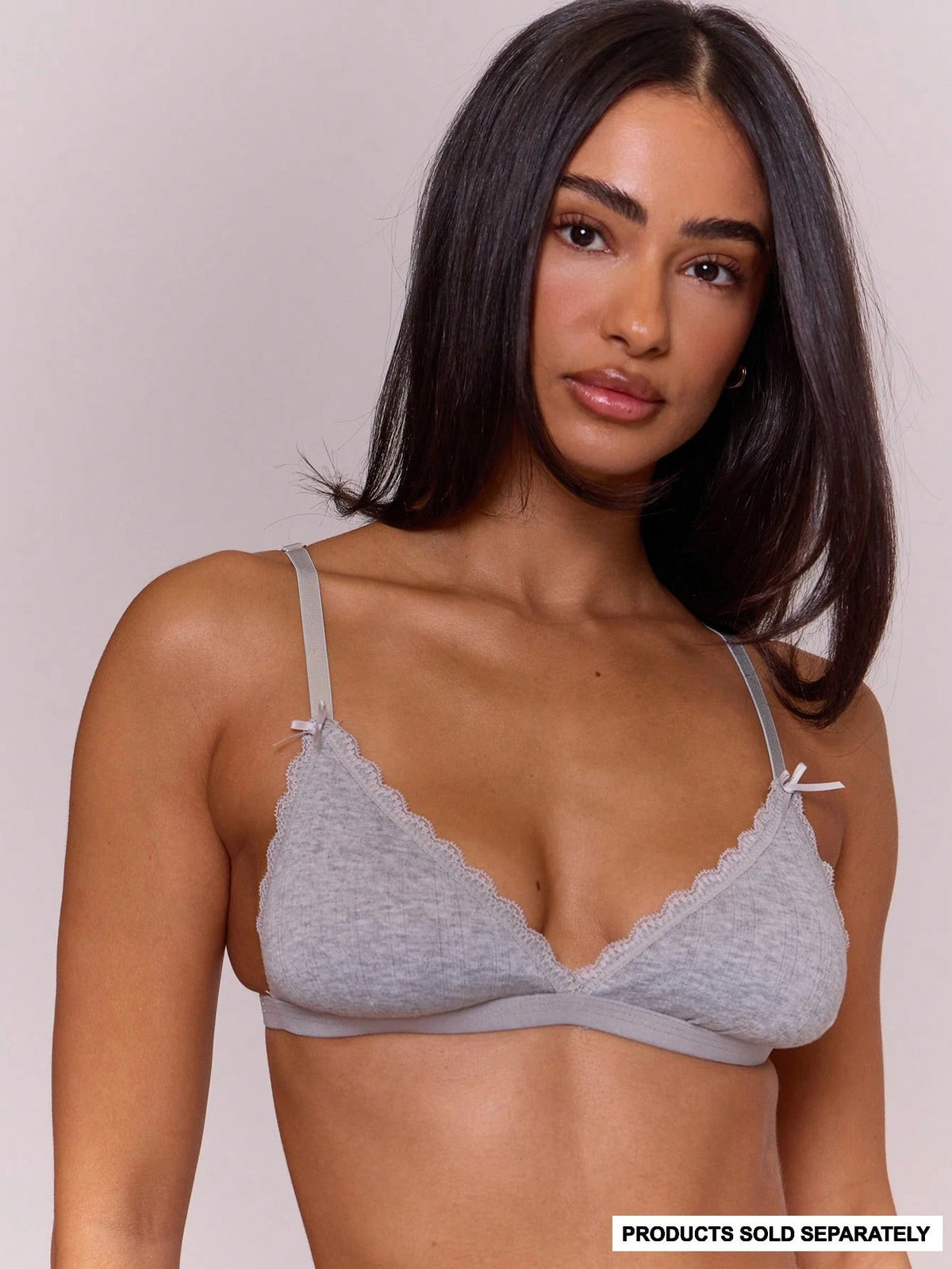 Soft Jersey Triangle Bralette — Grey