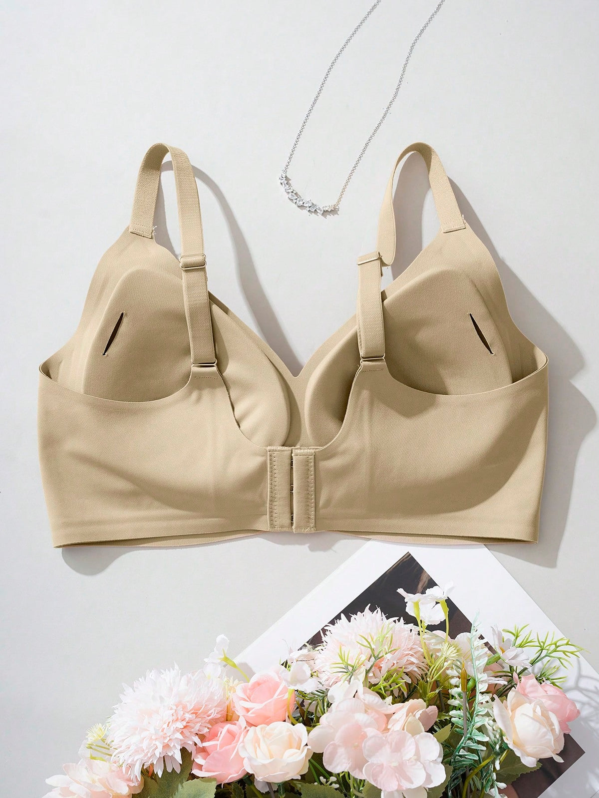 Seamless Soft-Cup Bra — Apricot